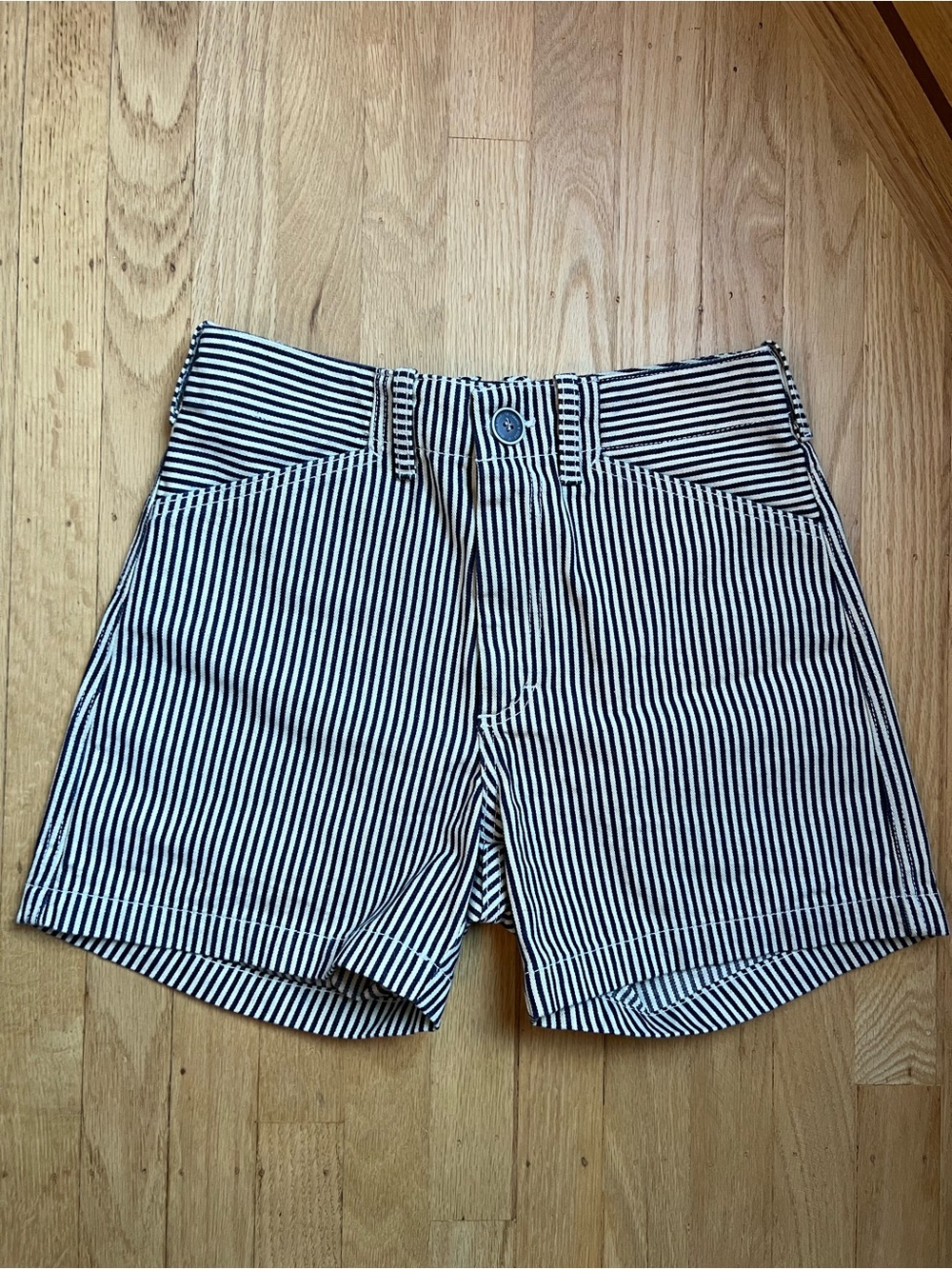 Gravel & Gold Painter Shorts Hickory Stripe Denim